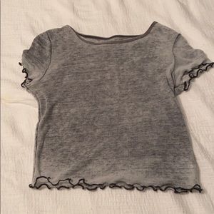 Grey crop top ruffle